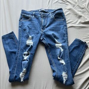 Hollister Ripped Blue Skinny Jeans